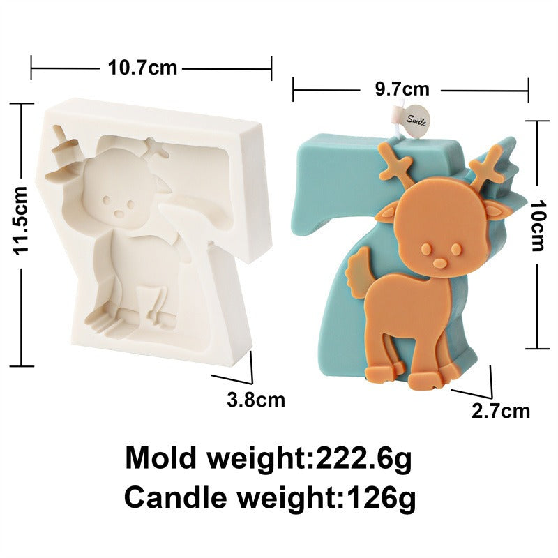 Silicone Christmas Number Candle Molds for DIY Decor