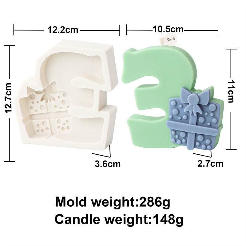 Silicone Christmas Number Candle Molds for DIY Decor