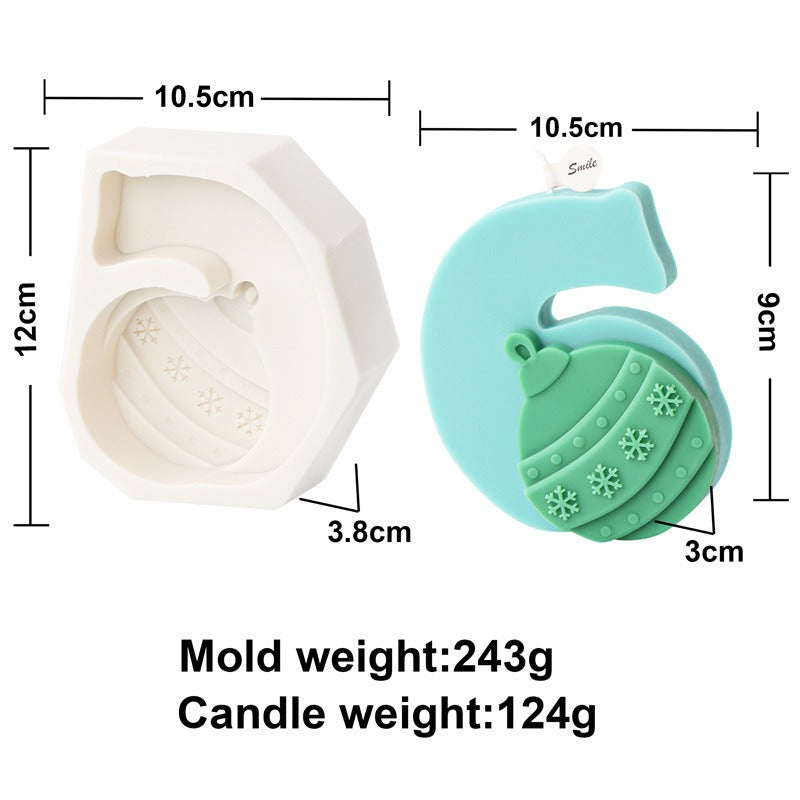 Silicone Christmas Number Candle Molds for DIY Decor