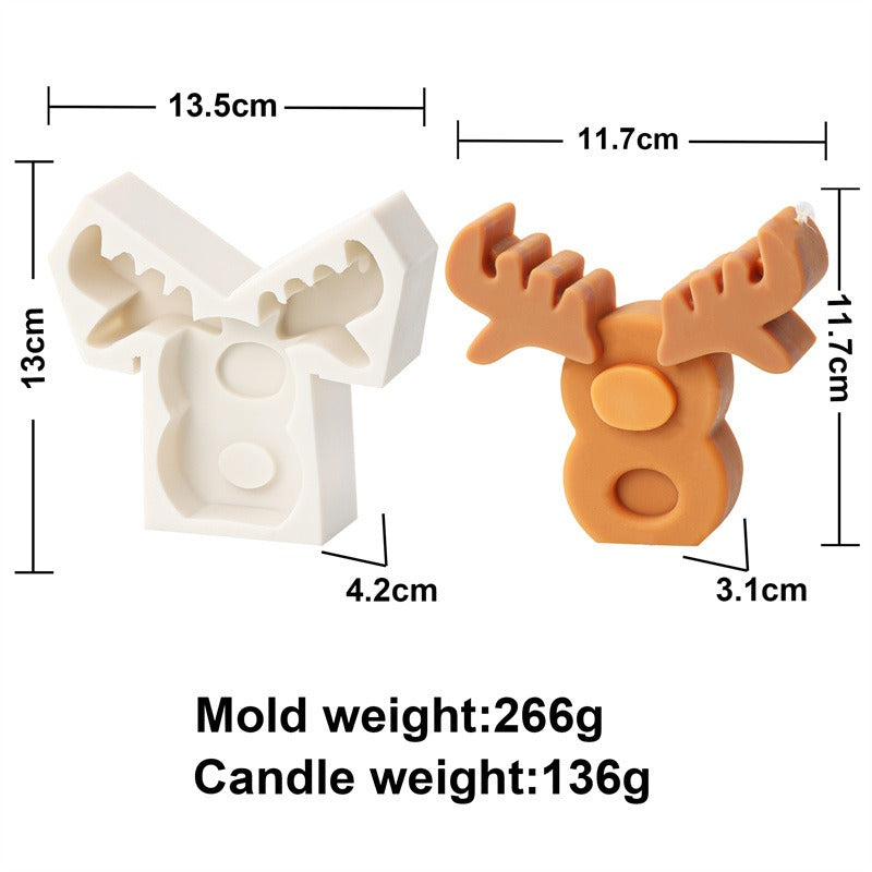 Silicone Christmas Number Candle Molds for DIY Decor