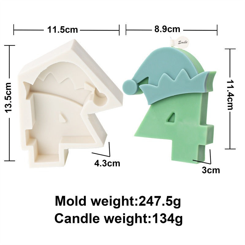 Silicone Christmas Number Candle Molds for DIY Decor