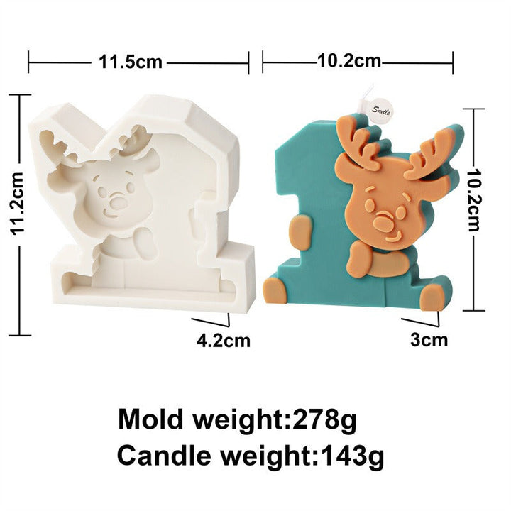 Silicone Christmas Number Candle Molds for DIY Decor