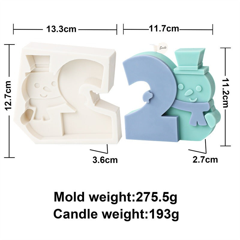 Silicone Christmas Number Candle Molds for DIY Decor