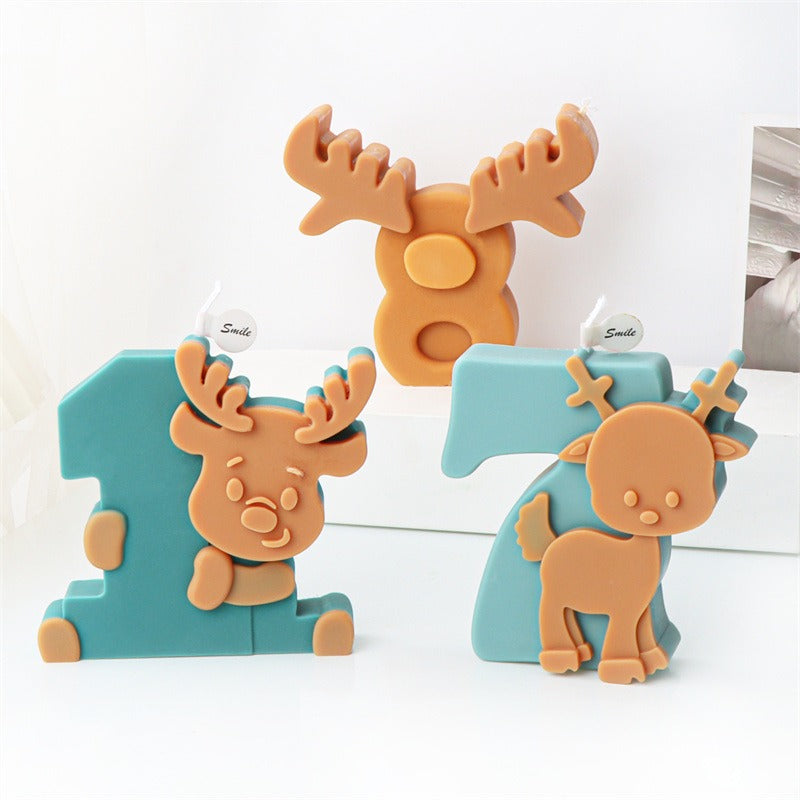 Silicone Christmas Number Candle Molds for DIY Decor