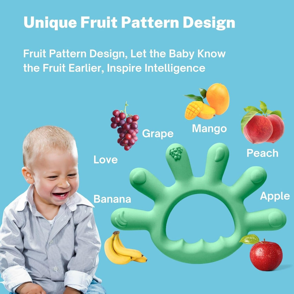 Silicone Baby Teether for Easy-Grip Sore Gum Relief