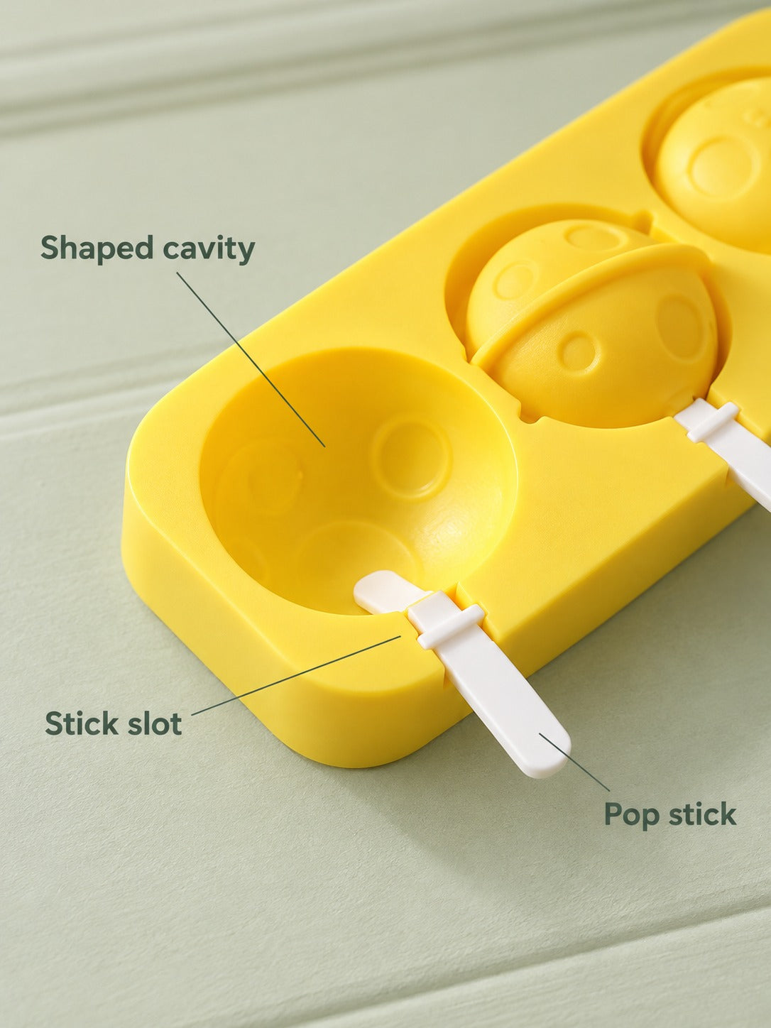 Silicone Ice Pop Mold With Cartoon Shapes and Sticks