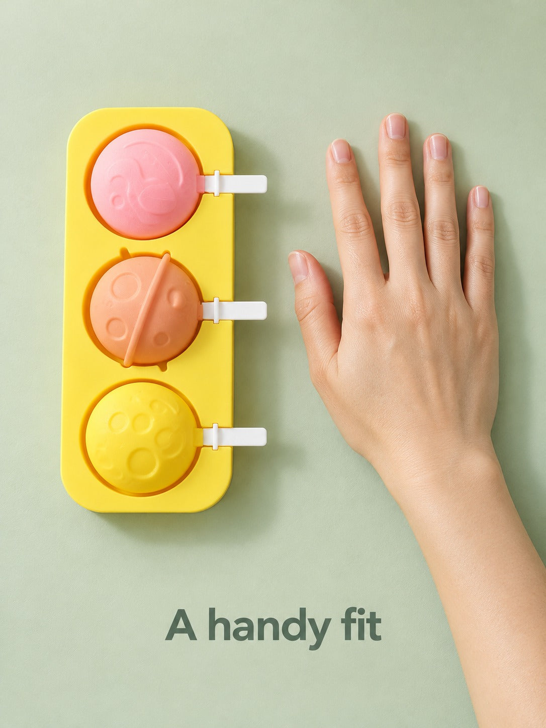 Silicone Ice Pop Mold With Cartoon Shapes and Sticks