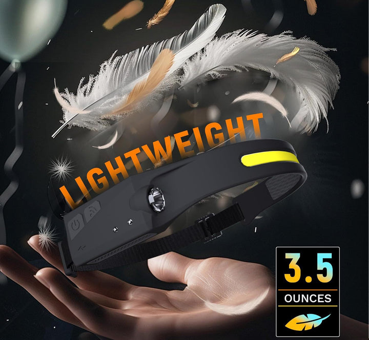 Lightweight Silicone LED Headlamp with Motion Sensor