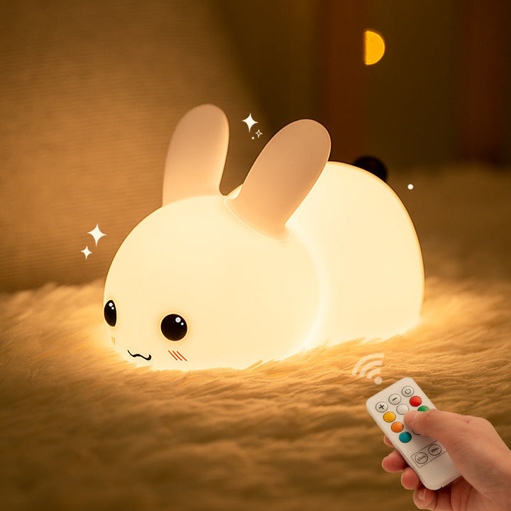 Silicone Rabbit Night Light for Kids, USB Rechargeable