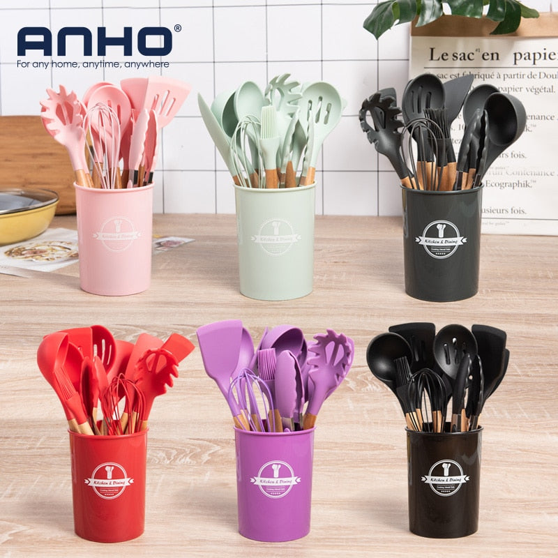 Silicone Cooking Utensil Set: 10 Pieces, Heat-Safe Tools
