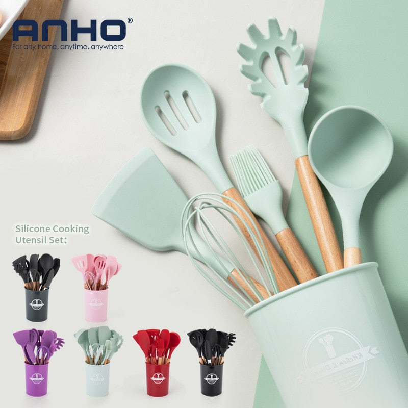 Silicone Cooking Utensil Set: 10 Pieces, Heat-Safe Tools