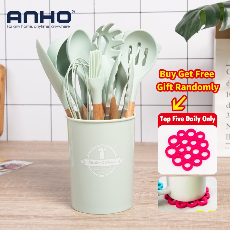 Silicone Cooking Utensil Set: 10 Pieces, Heat-Safe Tools