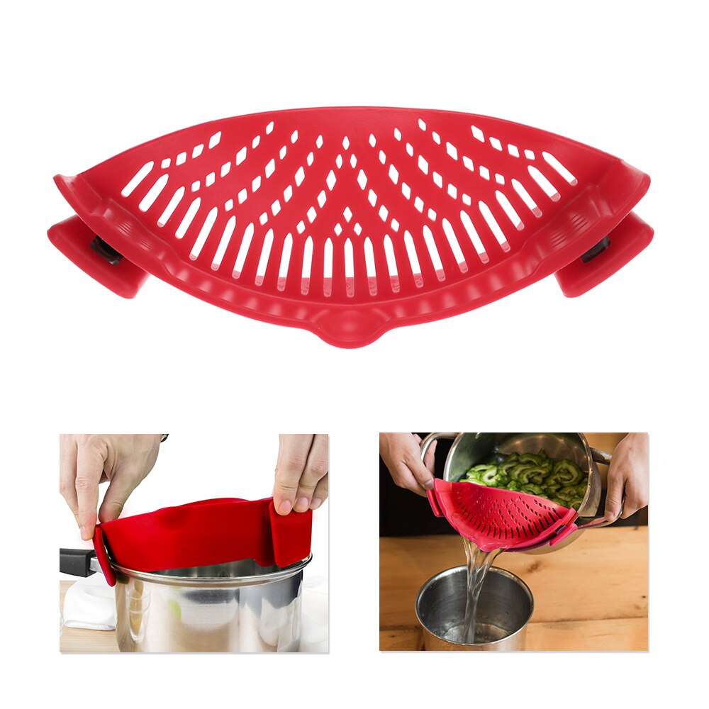 Silicone Pot Clip Strainer for Draining Pasta and Rice