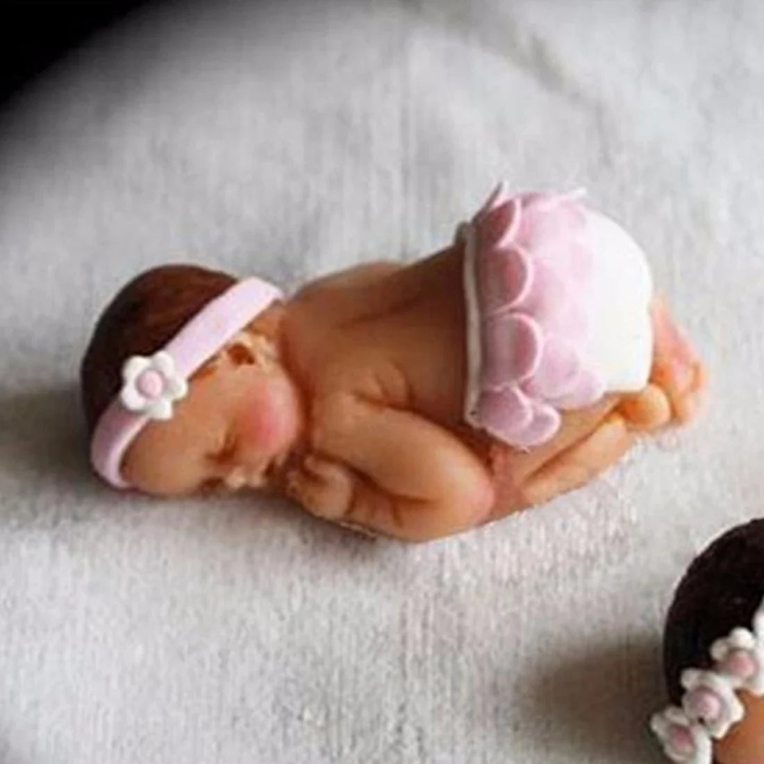 3D Sleeping Baby Silicone Mold for Fondant and Soap