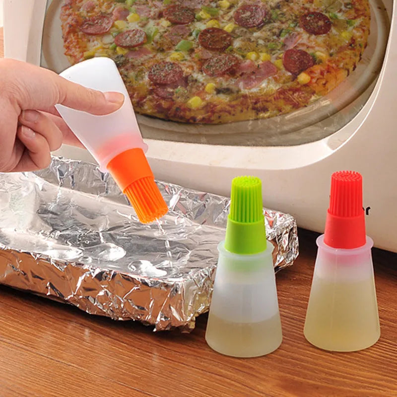 Silicone Oil Brush Dispenser for Baking and Frying Pans