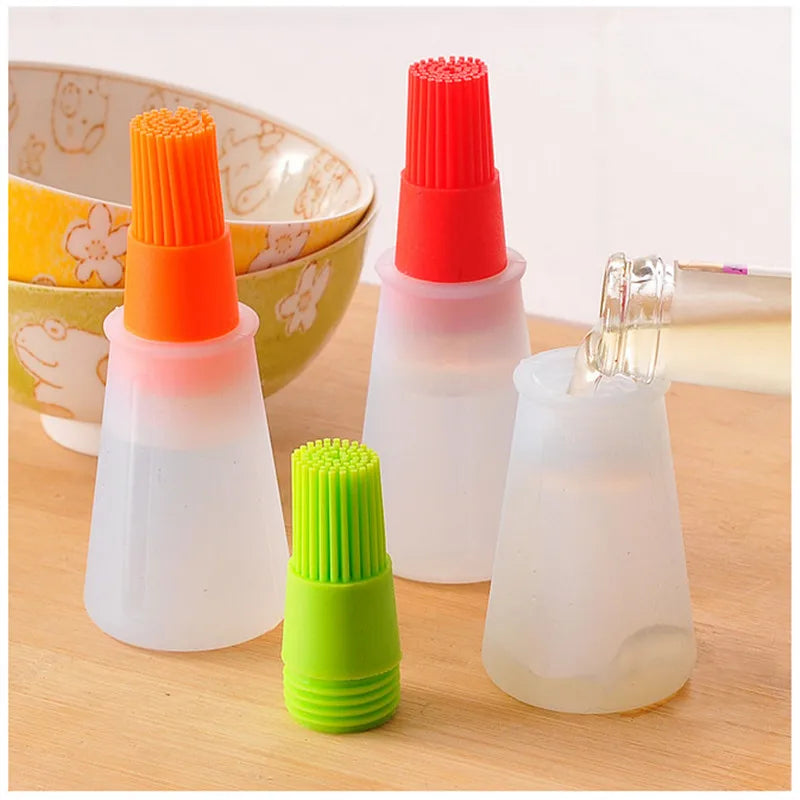 Silicone Oil Brush Dispenser for Baking and Frying Pans