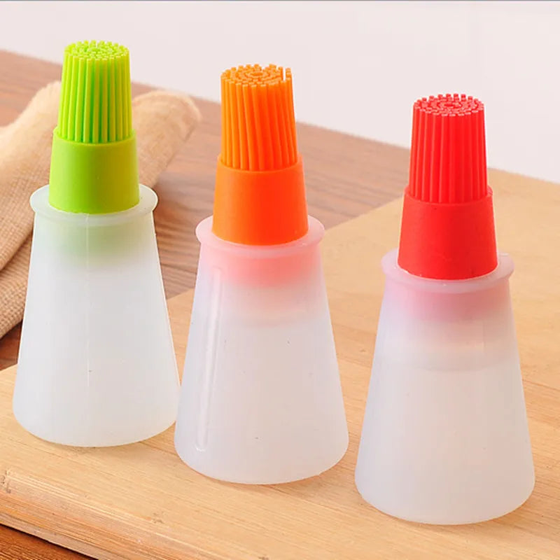 Silicone Oil Brush Dispenser for Baking and Frying Pans