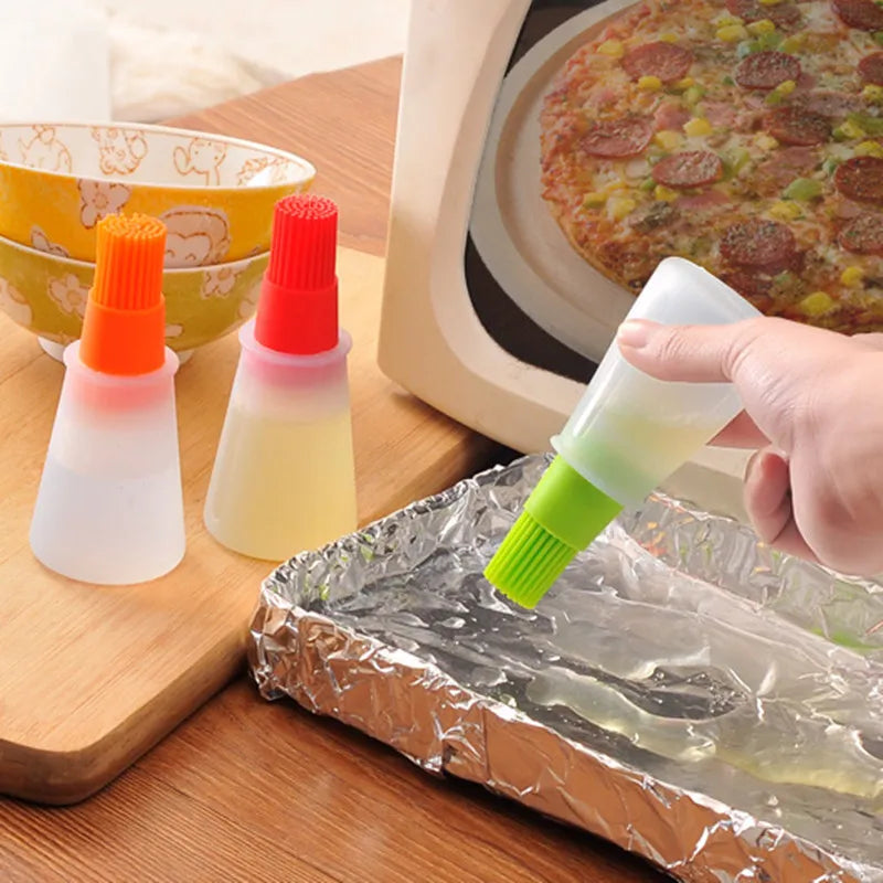 Silicone Oil Brush Dispenser for Baking and Frying Pans