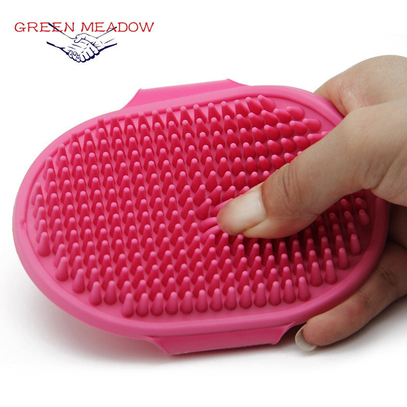 Silicone Pet Grooming Brush for Easier, Calmer Baths