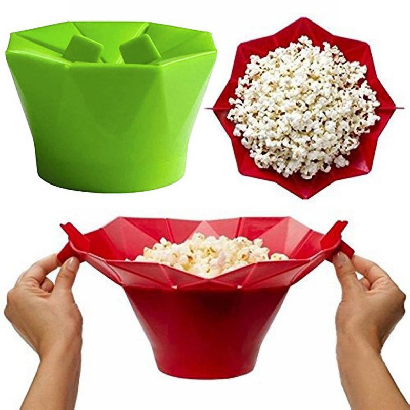 Foldable Silicone Popcorn Maker: Reusable Microwave Bowl