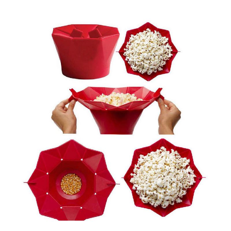 Foldable Silicone Popcorn Maker: Reusable Microwave Bowl