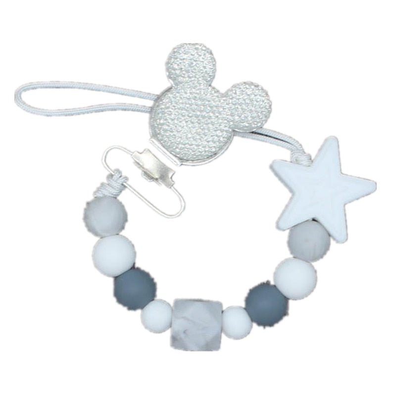Silicone Beaded Pacifier Clip Chain for Babies