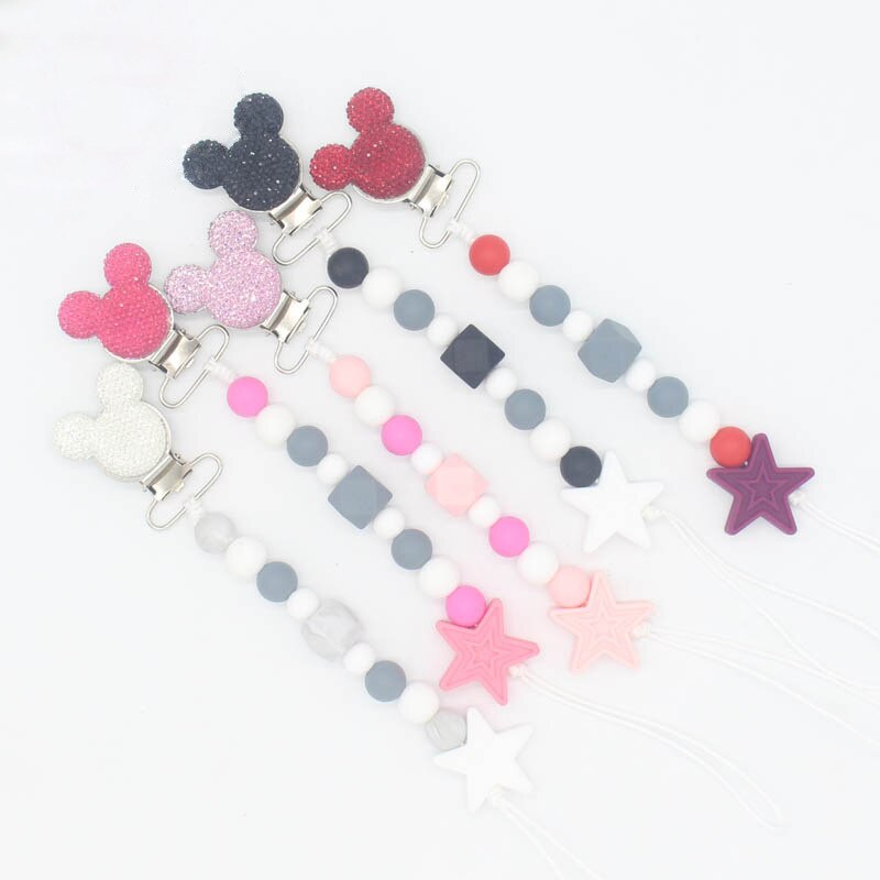 Silicone Beaded Pacifier Clip Chain for Babies