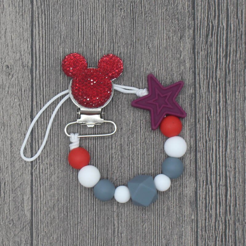 Silicone Beaded Pacifier Clip Chain for Babies