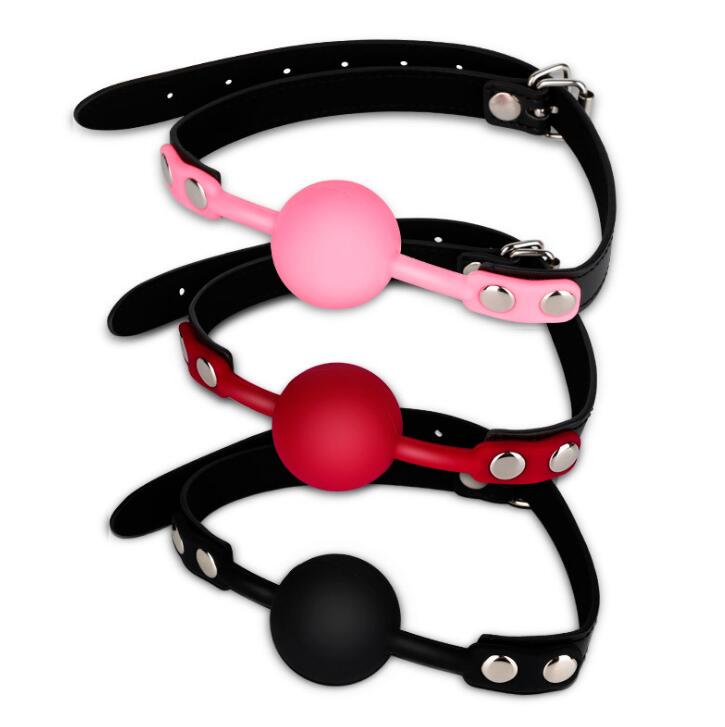 Black Gag Ball Harness — Adjustable Silicone BDSM Restraint