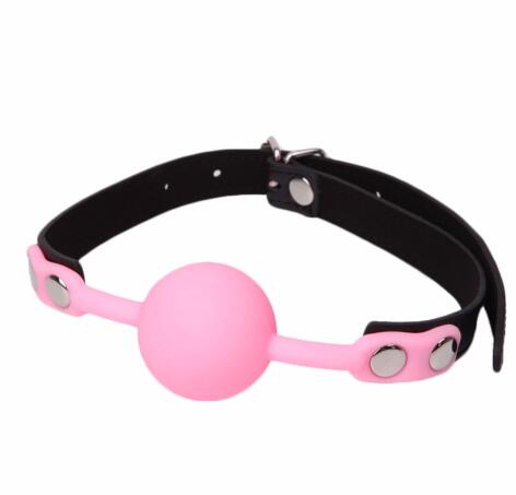 Black Gag Ball Harness — Adjustable Silicone BDSM Restraint