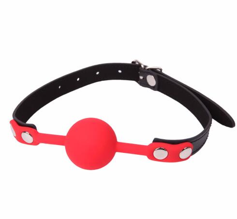 Black Gag Ball Harness — Adjustable Silicone BDSM Restraint
