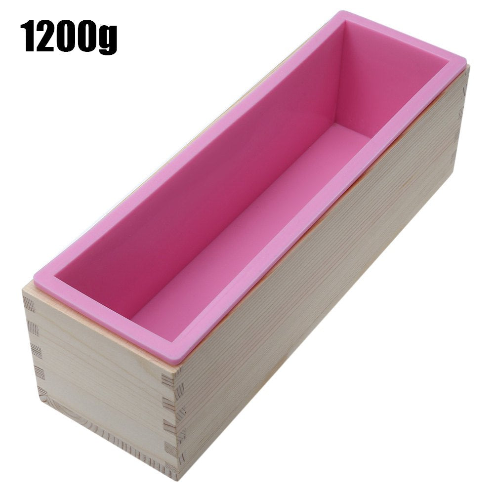 Silicone Soap Loaf Mold: Easy-Release Wooden Box Set