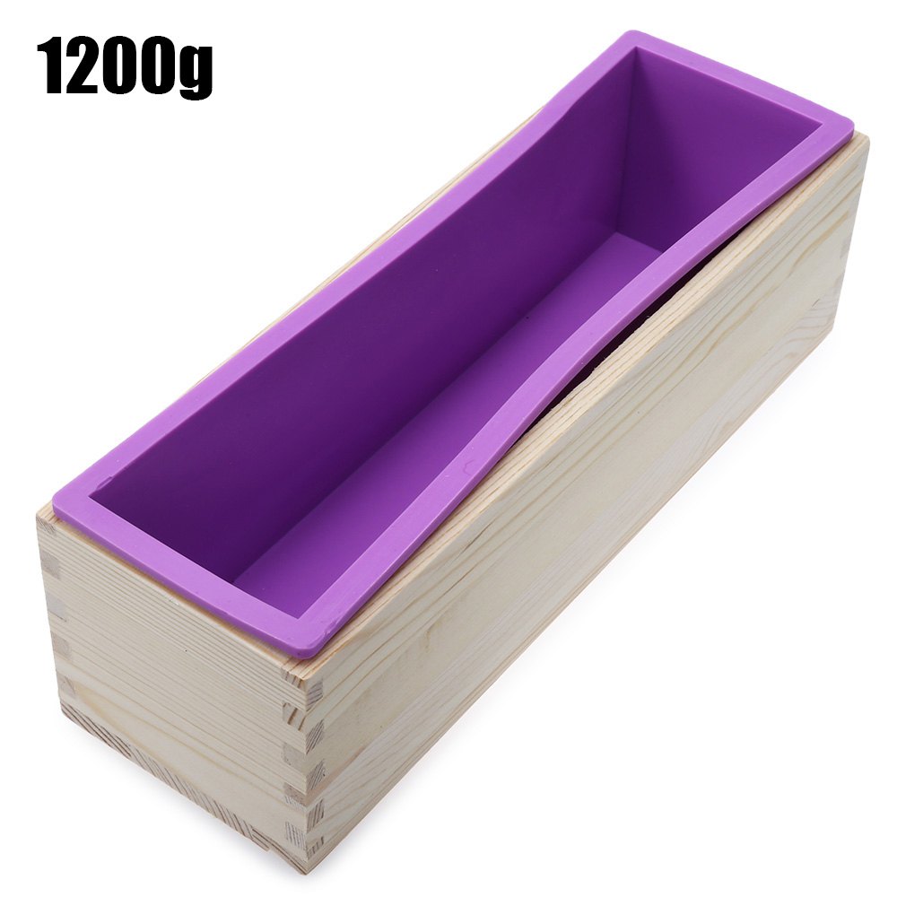 Silicone Soap Loaf Mold: Easy-Release Wooden Box Set