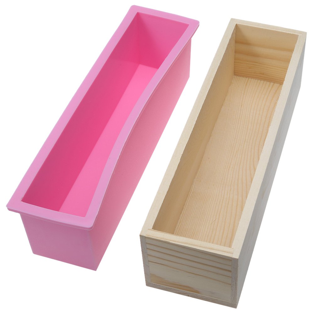 Silicone Soap Loaf Mold: Easy-Release Wooden Box Set