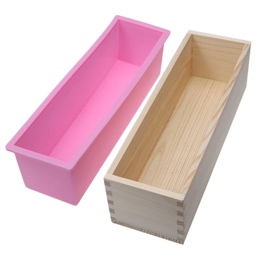 Silicone Soap Loaf Mold: Easy-Release Wooden Box Set
