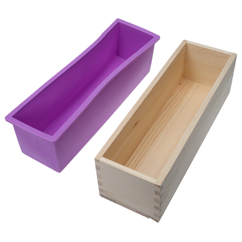 Silicone Soap Loaf Mold: Easy-Release Wooden Box Set