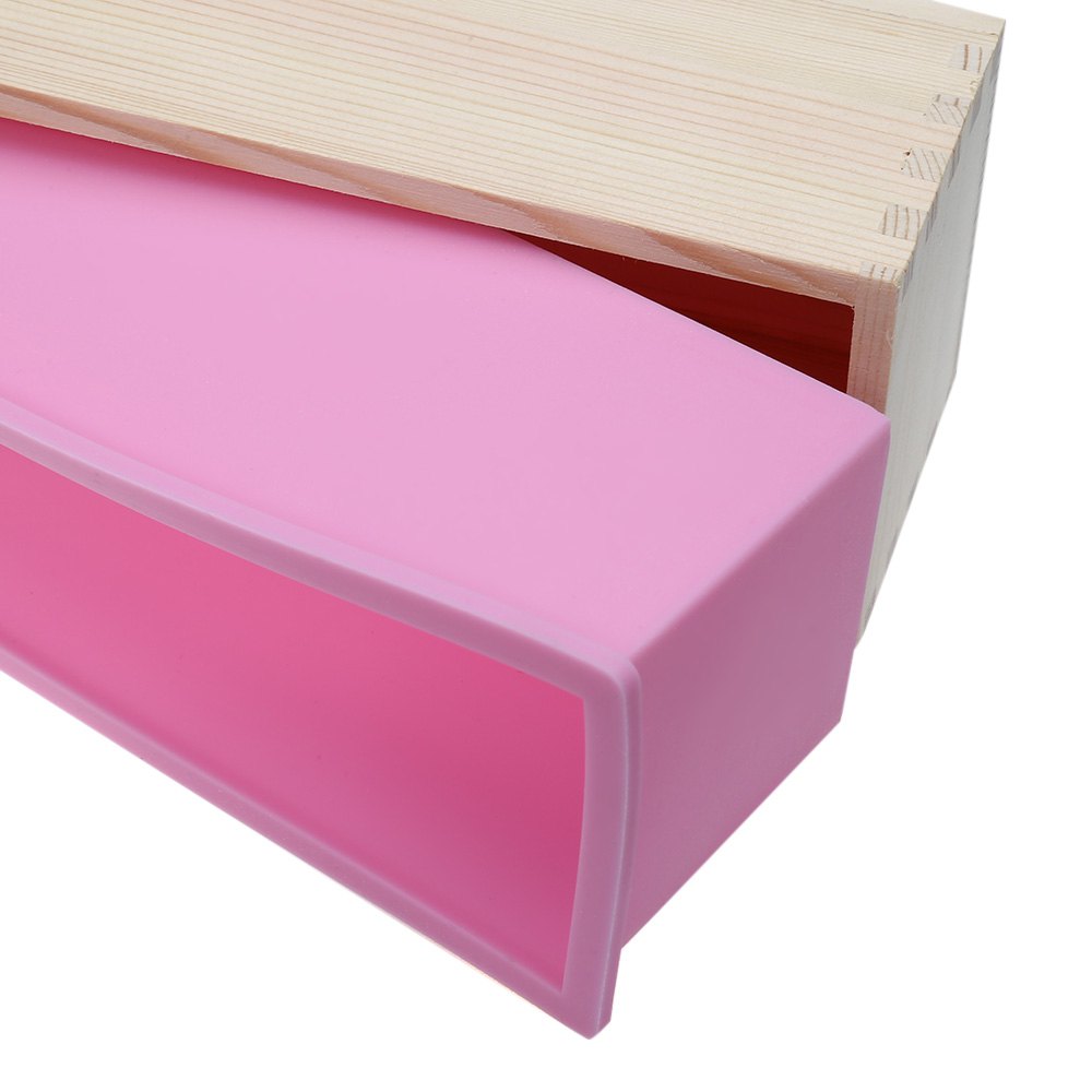 Silicone Soap Loaf Mold: Easy-Release Wooden Box Set