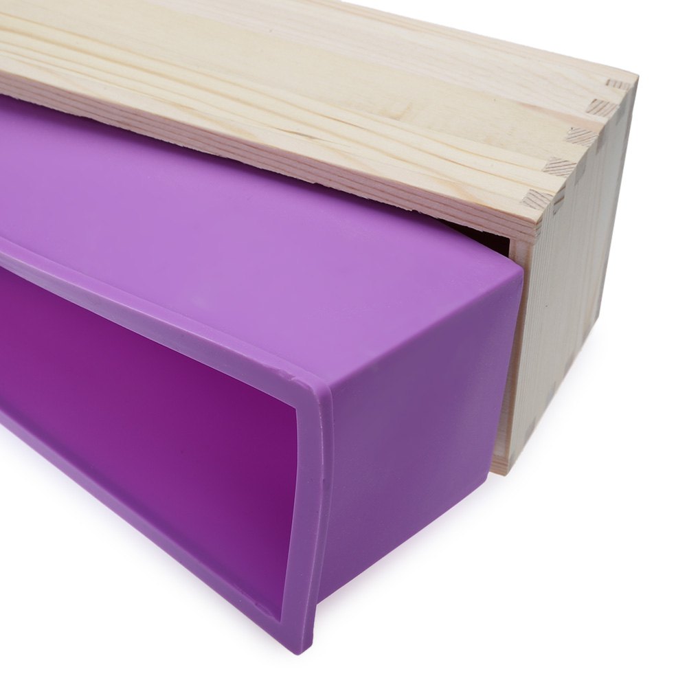 Silicone Soap Loaf Mold: Easy-Release Wooden Box Set