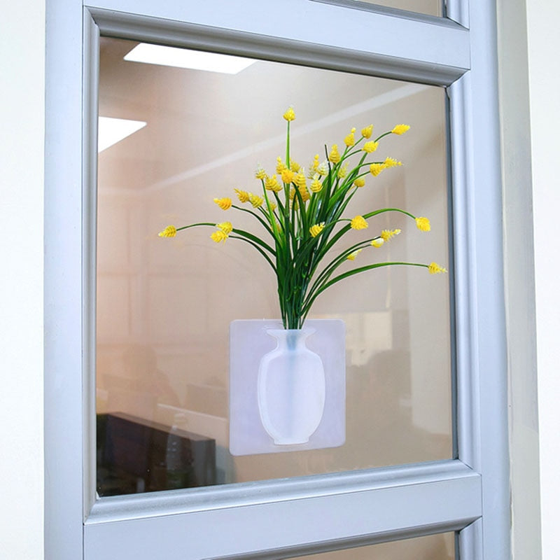 Wall-Mounted Silicone Vase for Space-Saving Decor