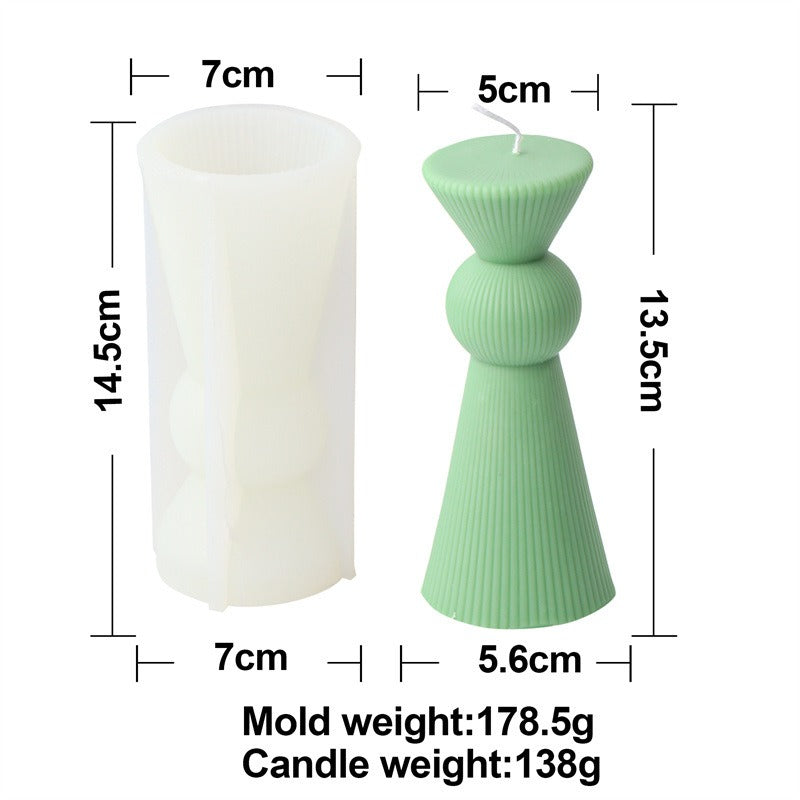 Silicone Striped Candle Mold for Sculptural Columns