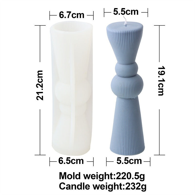 Silicone Striped Candle Mold for Sculptural Columns
