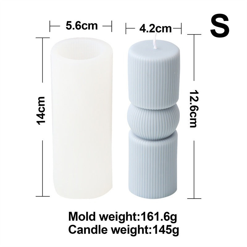 Silicone Striped Candle Mold for Sculptural Columns