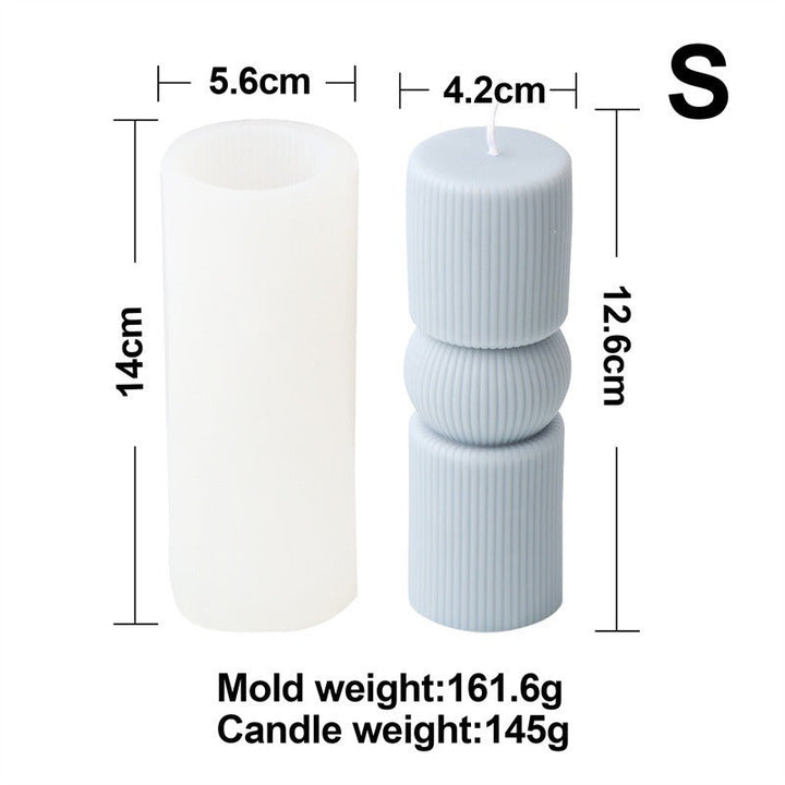 Silicone Striped Candle Mold for Sculptural Columns