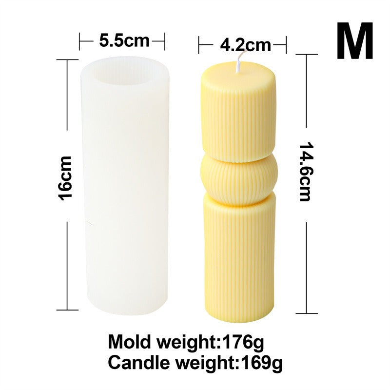 Silicone Striped Candle Mold for Sculptural Columns