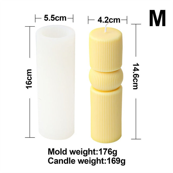 Silicone Striped Candle Mold for Sculptural Columns