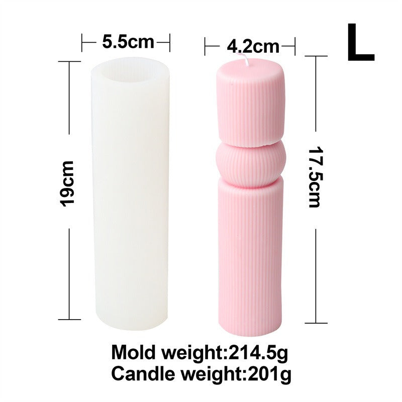 Silicone Striped Candle Mold for Sculptural Columns