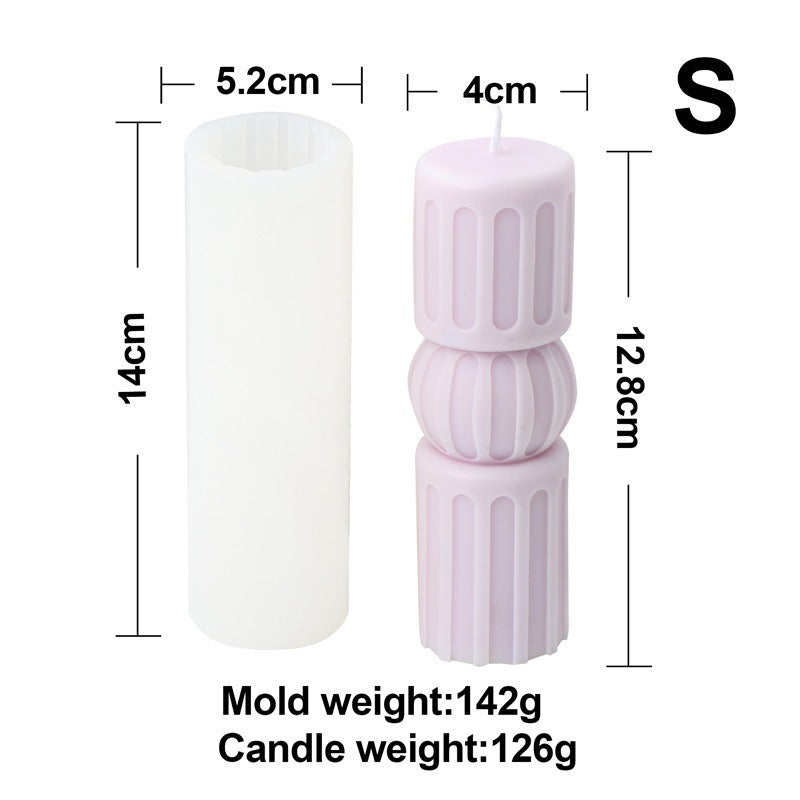 Silicone Striped Candle Mold for Sculptural Columns