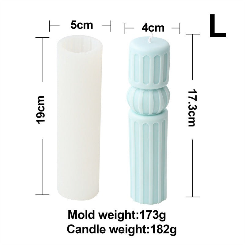 Silicone Striped Candle Mold for Sculptural Columns