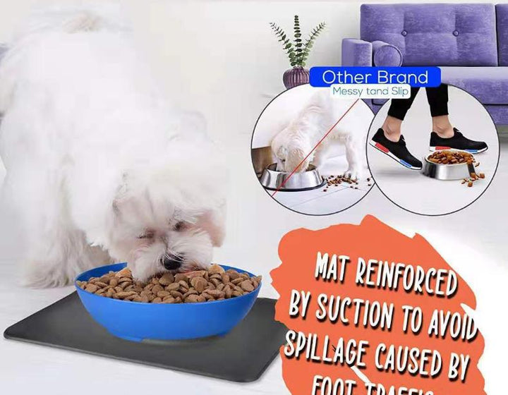 Non-Slip Dog Bowl Mat for Cleaner, Calmer Mealtimes