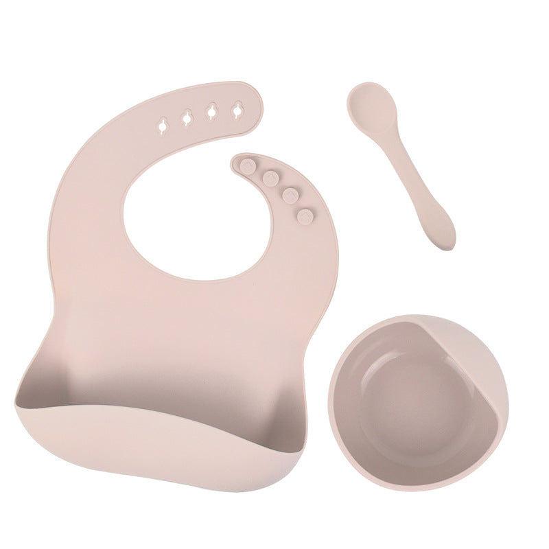 3-Piece Silicone Baby Feeding Set for Cleaner Meals